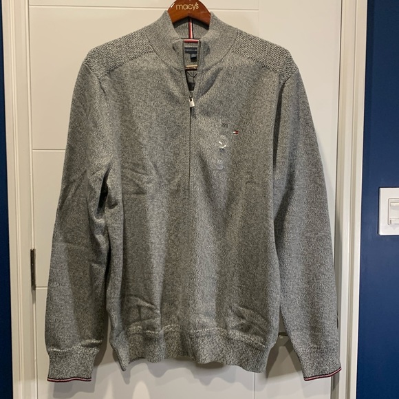 Tommy Hilfiger 2XL Full Zip Sweater Grey NWT - Picture 1 of 9
